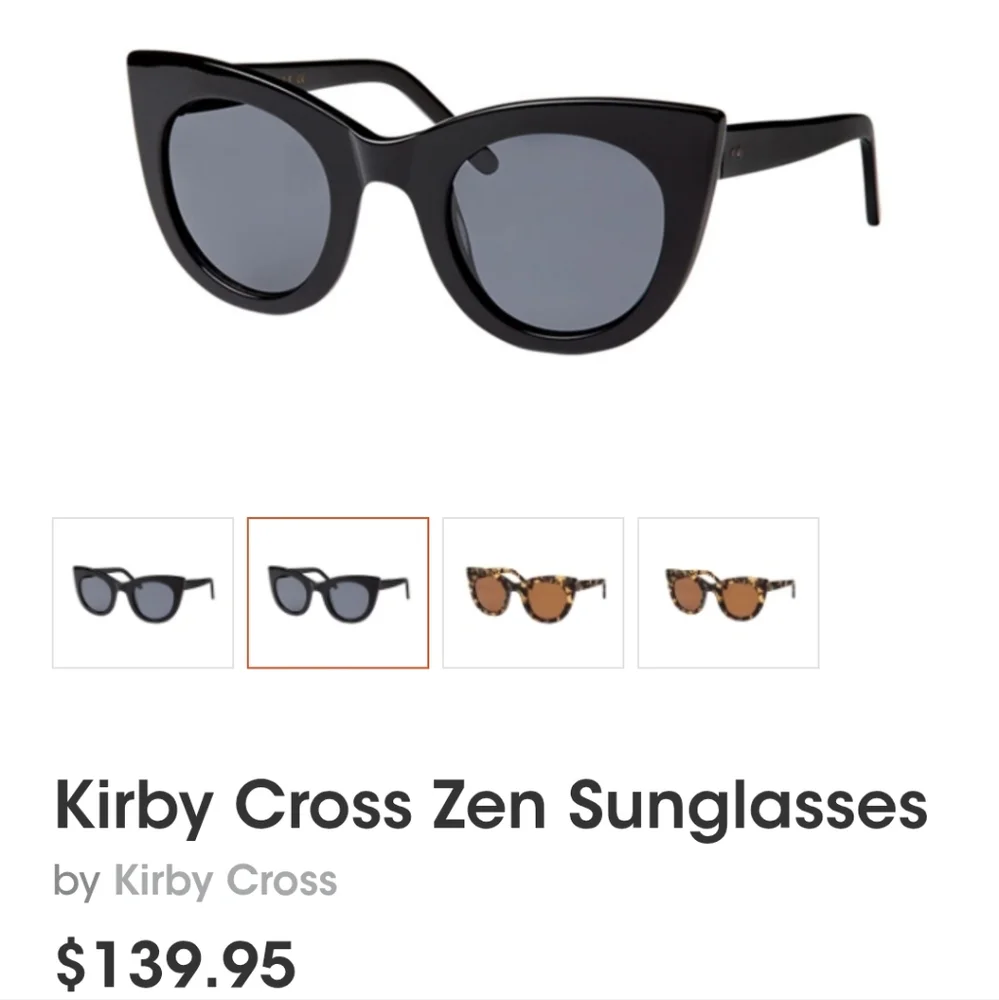 Kirby Cross chunky cat eye black sunglasses with Versace case